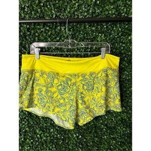 Rabbit NWT Lined Catch Me If You Can Aurora Yellow Printed Shorts Sz XL